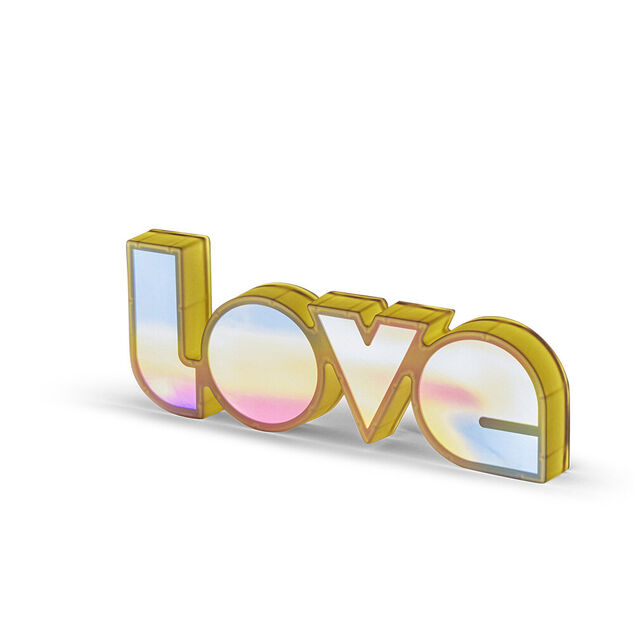 Mot lumineux Love &agrave; poser polypropyl&egrave;ne et plastique multicolore