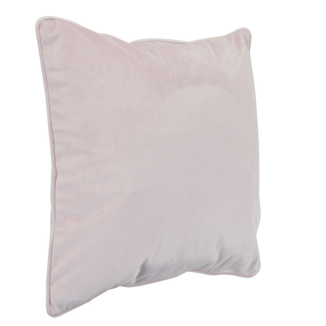 Housse de coussin en velours rose poudr&eacute;