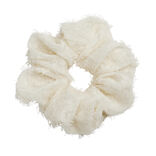 Chouchou scrunchie blanc fil doux
