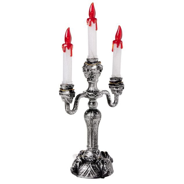 Chandelier Halloween lumineux 3 t&ecirc;tes LED L40cm