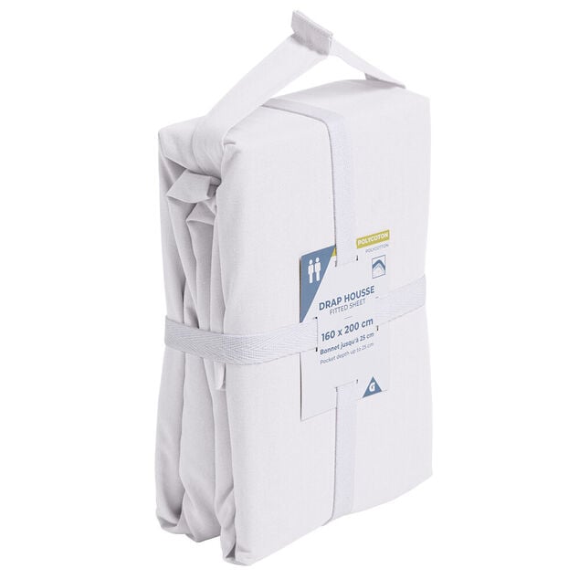 Drap housse 160x200cm polycoton blanc