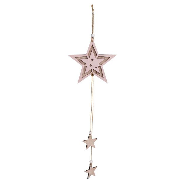 Suspension &eacute;toile rose ou sapin vert H48cm