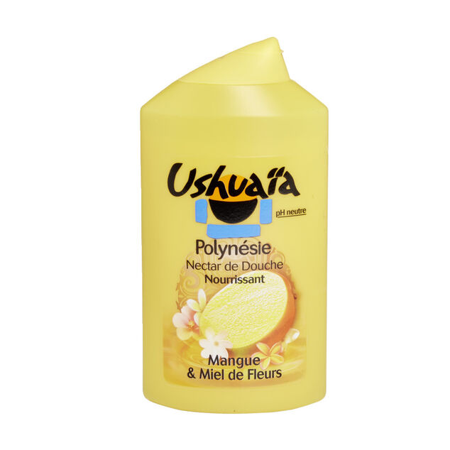 Gel douche Ushua&iuml;a Polyn&eacute;sie nectar nourrissant mangue et miel 250ml
