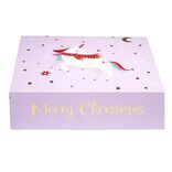 Bo&icirc;te cadeau No&euml;l pliable enfant licorne ou dinosaure 35x30cm (2 mod&egrave;les)