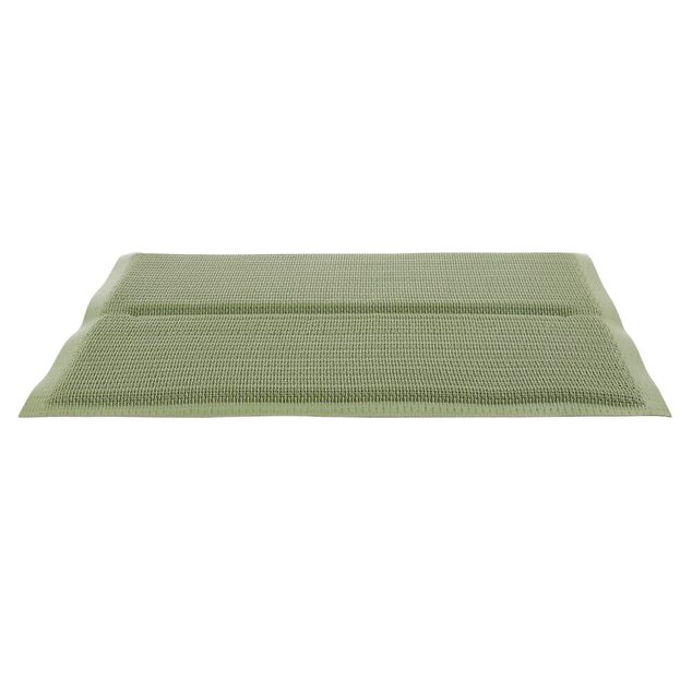 Galette de chaise rectangulaire textil&egrave;ne vert olive 35x40cm