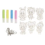 Lot de 6 m&eacute;daillons &agrave; peindre avec 4 feutres inclus