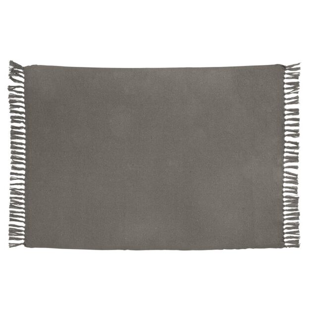 Tapis rectangulaire &agrave; franges en fibres couleur unie 120x180cm (3 mod&egrave;les)