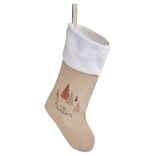 Chaussette de Noël marron et blanche H44cm
