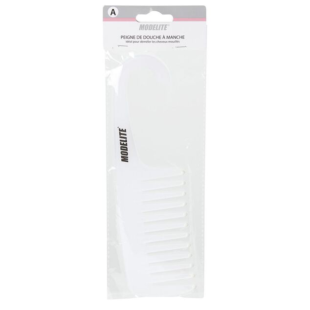 Peigne de douche blanc L26,5 cm