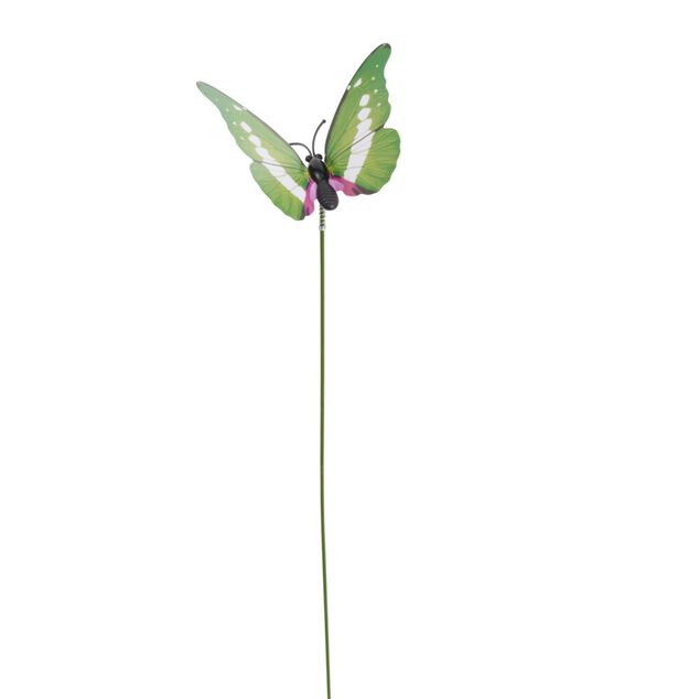 D&eacute;coration ext&eacute;rieure &agrave; planter H30cm en m&eacute;tal papillon color&eacute; (3 mod&egrave;les)