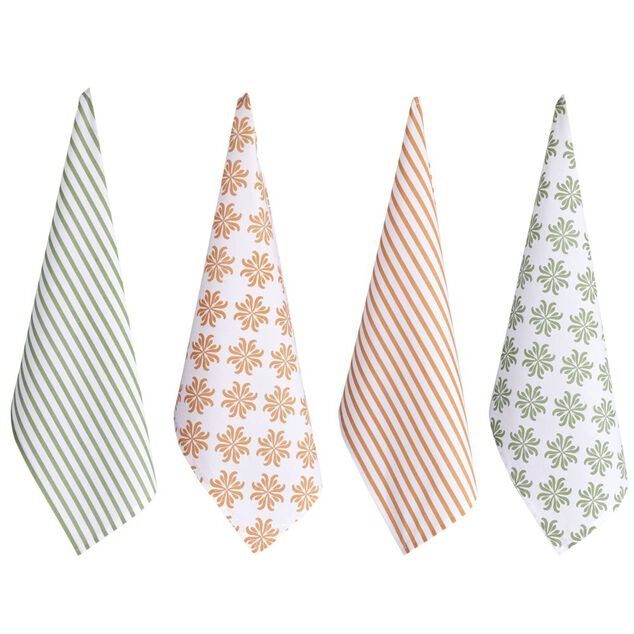 Torchon x4 polycoton imprimé 45x65cm