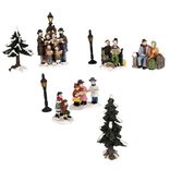 Figurine de No&euml;l pour village miniature x9