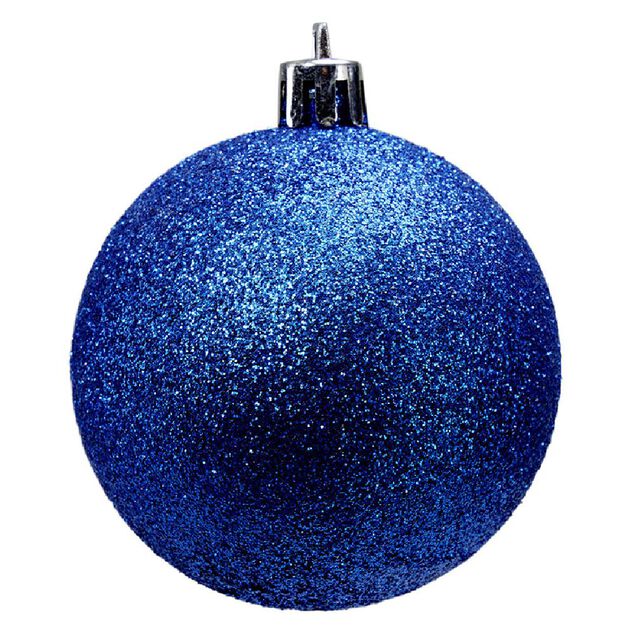 Boule de No&euml;l paillet&eacute;e bleues &Oslash;6cm x6
