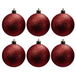 Boule de Noël pailletée rouges Ø6cm x6