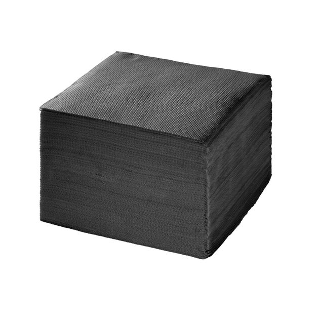 Lot de 50 serviettes cocktails noir 20x20cm