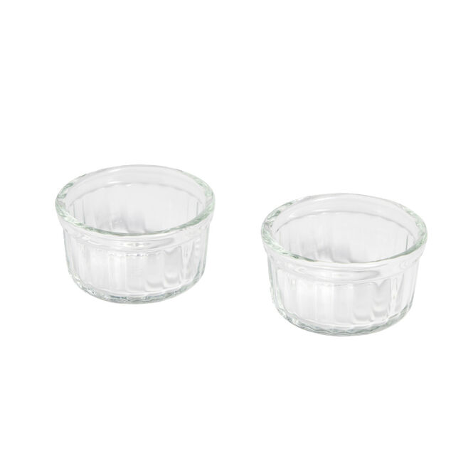 Lot de 2 ramequins en verre transparent &Oslash;8,5xH4,5cm