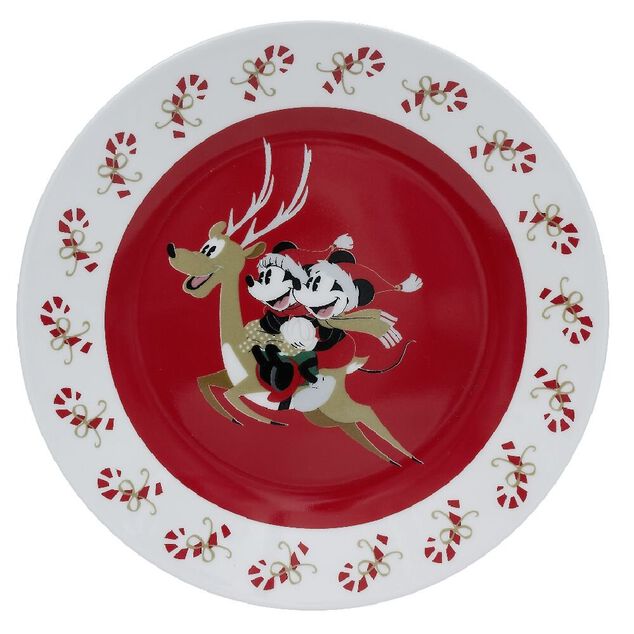 Lot de 4 assiettes dessert Disney Mickey porcelaine Ø19cm