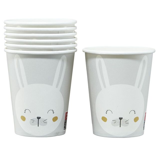 Lot de 10 gobelets en carton design lapin de Pâques