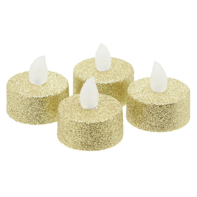 Bougie &agrave; Led paillet&eacute; x4 (2 mod&egrave;les)