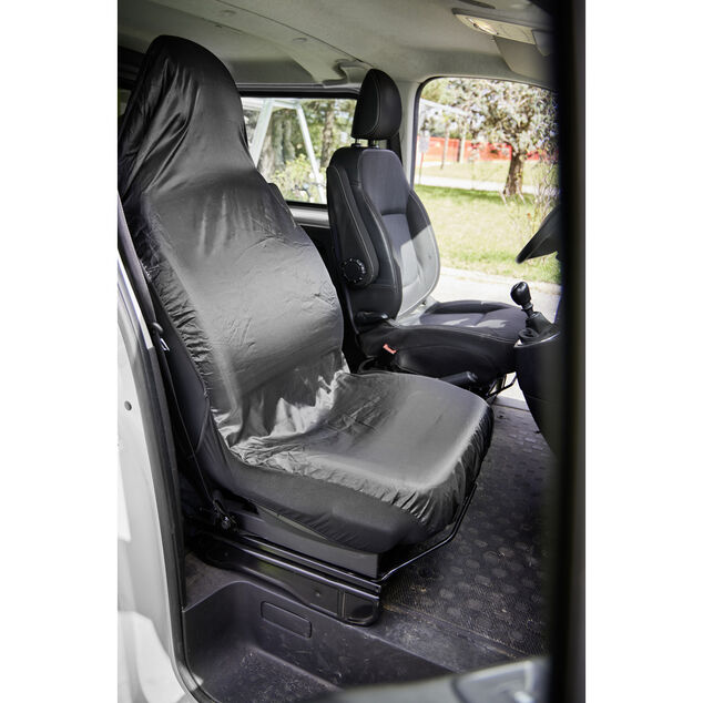 Housse de si&egrave;ge de voiture noir 52x128cm