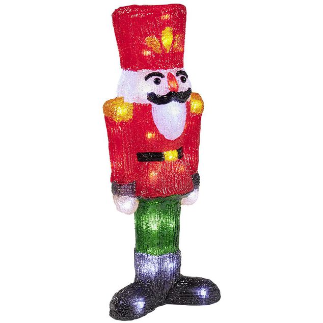 Soldat casse-noisette lumineux acrylique H40cm 40 LED blanc chaud