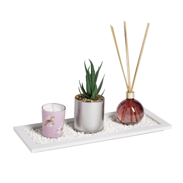 Coffret senteur bougie/plateau/diffuseur/plante artificielle
