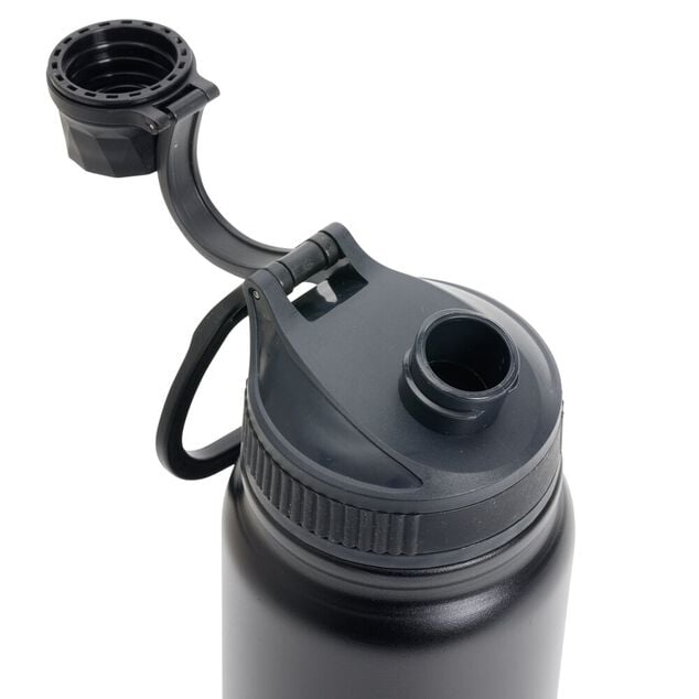 Gourde en inox 850ml noire &Oslash;7,8xH28,5cm