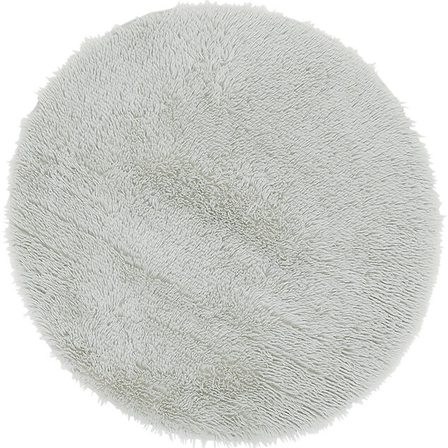 Tapis rond fourrure Shaggy gris clair
