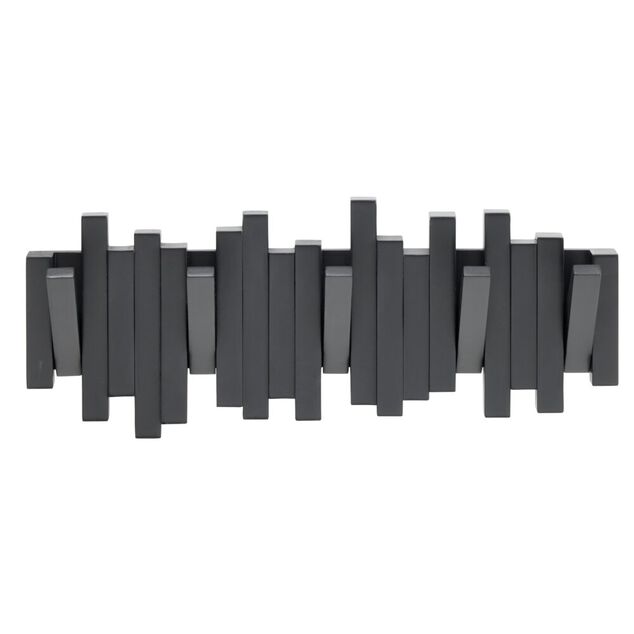 Pat&egrave;re en bois 5 crochets 40,5x8,5xH15cm