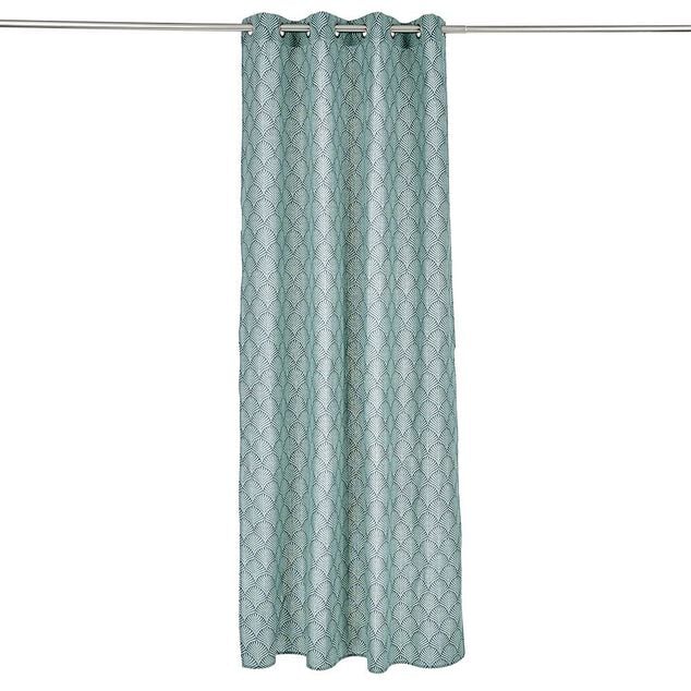 Rideau polycoton 140x240cm feuillage vert
