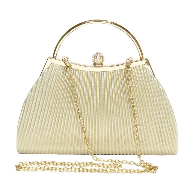 Sac &agrave; main paillet&eacute; beige 23,8x5,4xH19cm