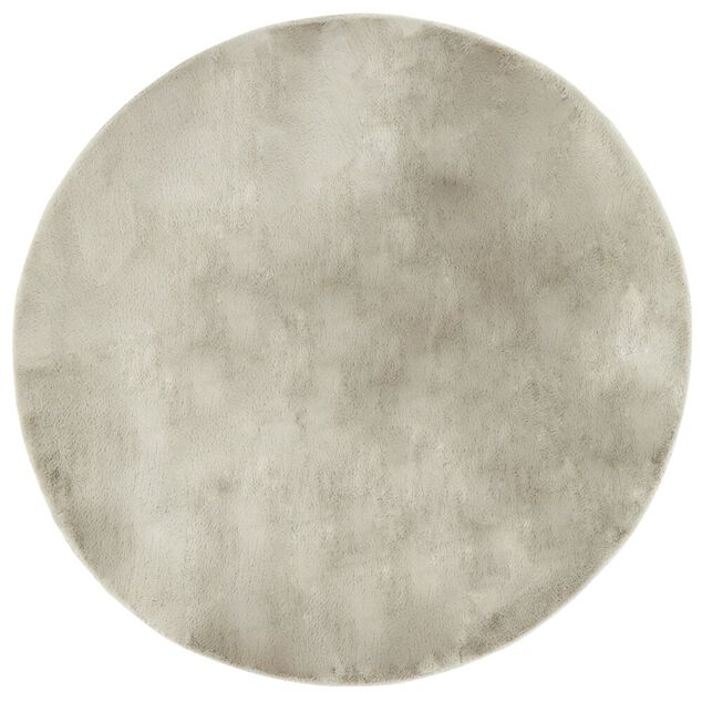 Tapis fausse fourrure marron taupe &Oslash;80cm