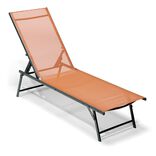 Bain de soleil Dream acier et textil&egrave;ne rouge terracota 179x56xH33cm