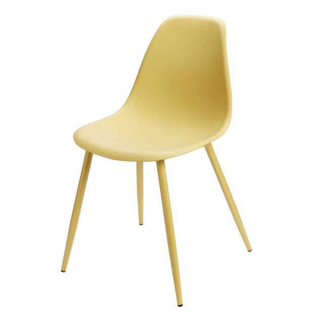 Chaise First métal et plastique jaune ocre 42,5x50xH78,5cm