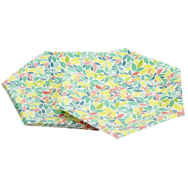 Lot de 10 assiettes en carton motif feuillage