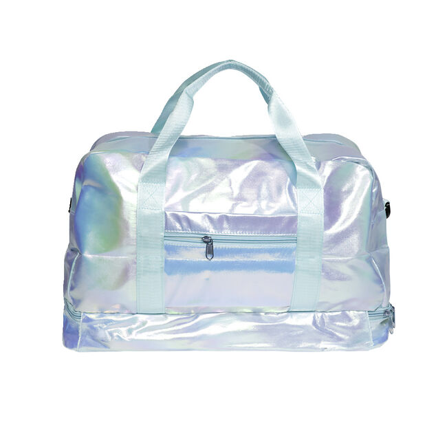 Sac de voyage femme aspect brillant 49x23xH30cm - 2 mod&egrave;les rose ou vert