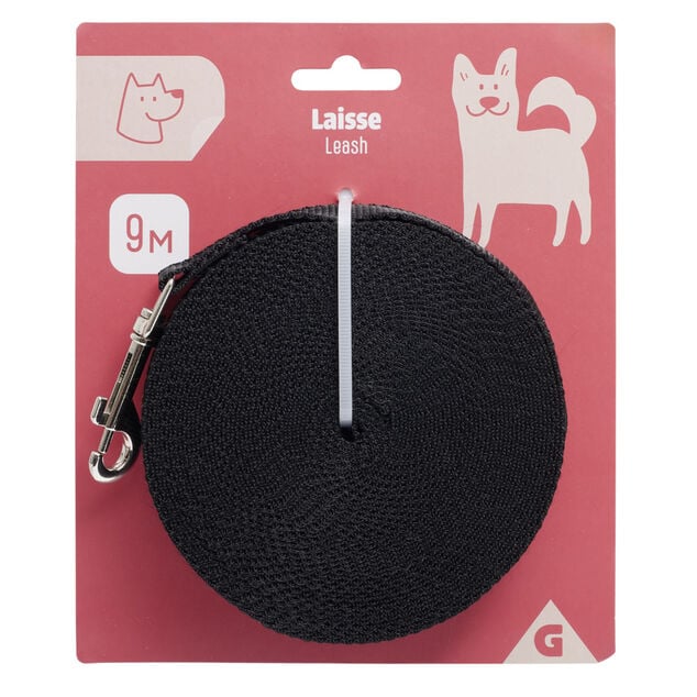 Laisse pour chien 9m longe noire