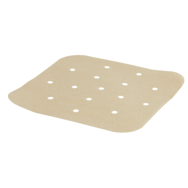 Papier cuisson perfor&eacute; pour friteuse sans huile 25 feuilles 19x19cm