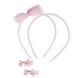 Accessoire cheveux fille x4 serres tête et barrettes noeuds (2 modèles)