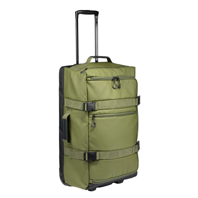 Valise souple 55L taille moyenne 2 roues textile vert kaki 36,5x24xH66cm