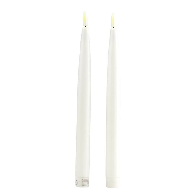Lot de 2 bougies chandelles LED blanches &Oslash;2,2xH22,5cm