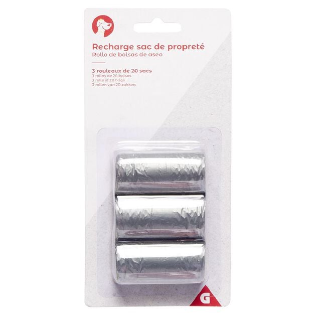 Sac propret&eacute; x3 rouleaux de 20 sacs (2 mod&egrave;les)