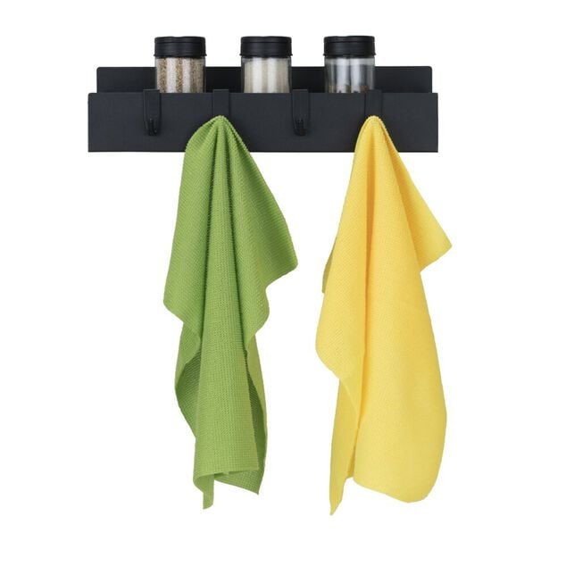 &Eacute;tag&egrave;re de rangement magn&eacute;tique plastique noir 29x7,5xH9,5cm