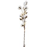 Décoration branche de coton lumineuse 10 LED blanc chaud H70 cm