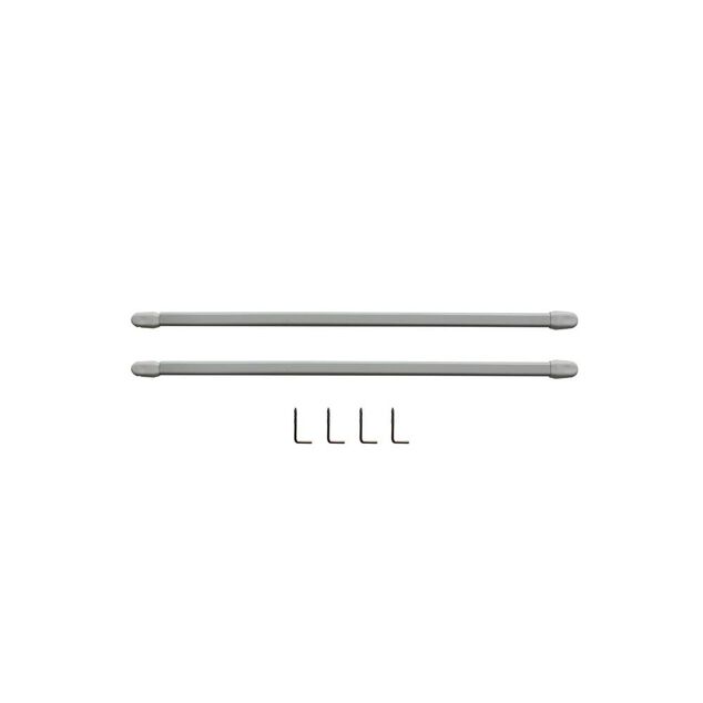 Tringle de vitrage Extensible 30-50 cm m&eacute;tal blanc x2