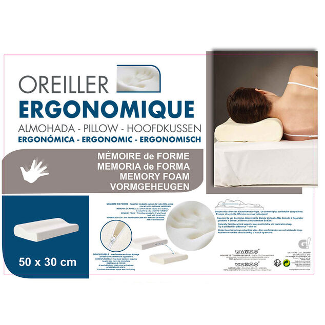 Oreiller ergonomique &agrave; m&eacute;moire de forme