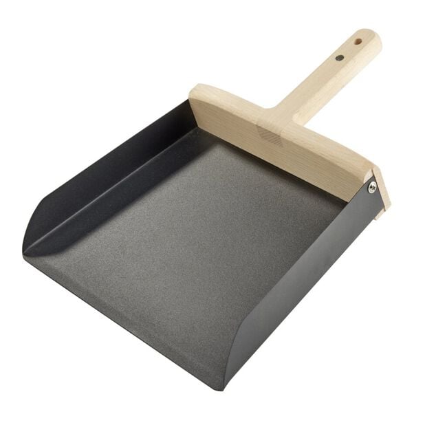Pelle balayette manche bambou et m&eacute;tal noir 31,5x23,5xH4cm