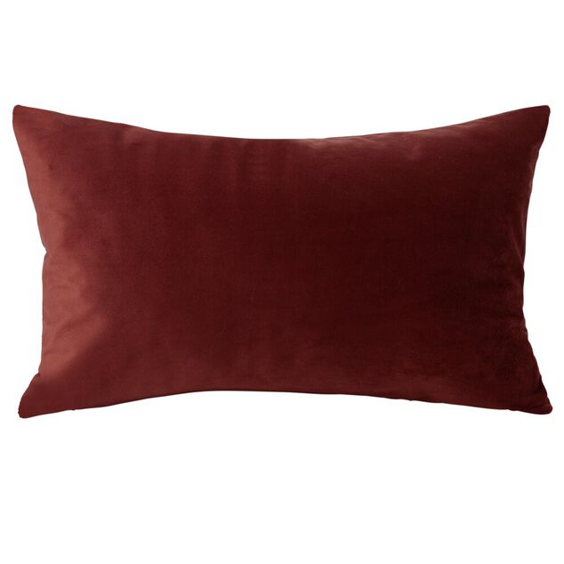 Housse de coussin velours 30x50cm terracotta