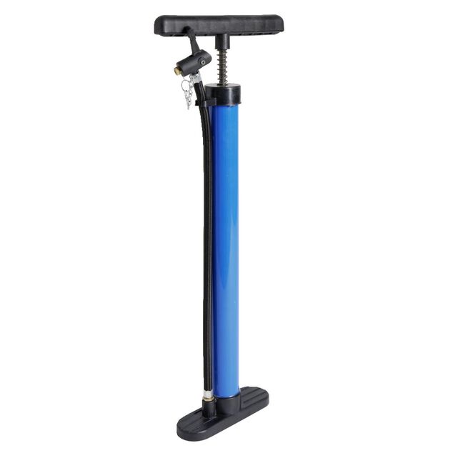 Pompe à vélo manuel bleu H45cm