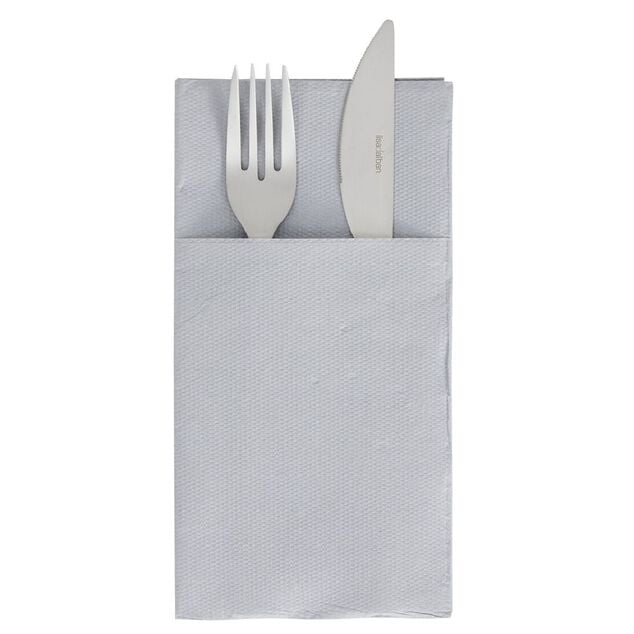 Serviette range couverts 40cm gris x20